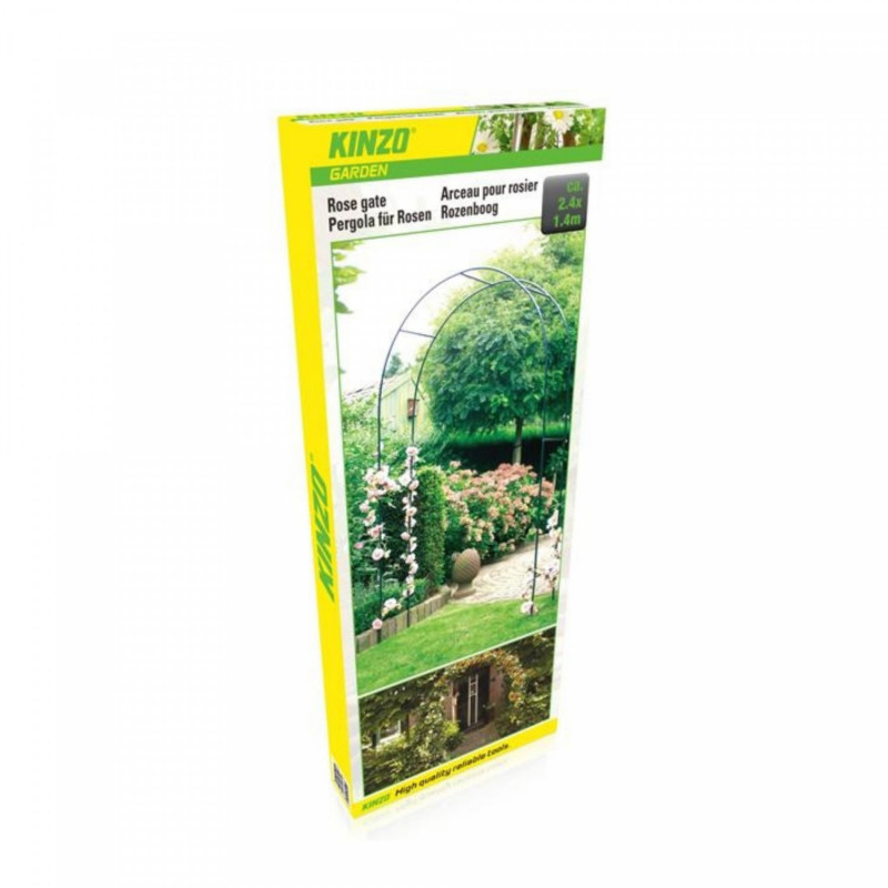 Kinzo Arche de jardin en métal pour plantes grimpantes 140x240cm