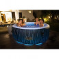 Spa gonflable BESTWAY - Lay-Z-Spa Hollywood - 196 x 66 cm - 4 a 6 places - Rond Couverture, pompe, cartouche, diffuseur, LED...