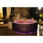 Spa gonflable BESTWAY - Lay-Z-Spa Hollywood - 196 x 66 cm - 4 a 6 places - Rond Couverture, pompe, cartouche, diffuseur, LED...