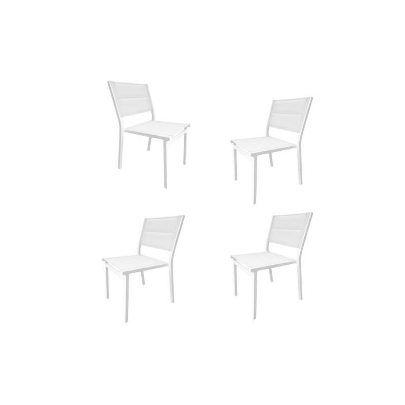 Lot de 4 chaises de jardin - Aluminium - 54 x 48 x 84 cm