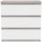 Commode CHELSEA 3 Tiroirs - Couleur blanc/beton clair - L 77,2 x P 42 x H 79,9 cm