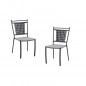 Lot de 2 chaises a manger de jardin - Style zellige - Acier thermolaque + Textilene  - 50 x 59 x 91 cm