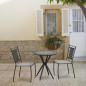 Lot de 2 chaises a manger de jardin - Style zellige - Acier thermolaque + Textilene  - 50 x 59 x 91 cm