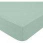 DOMIVA Drap housse + Alese Uni - 100% Coton - oeko-Tex - Blanc/Vert de gris - 60 x 120 cm