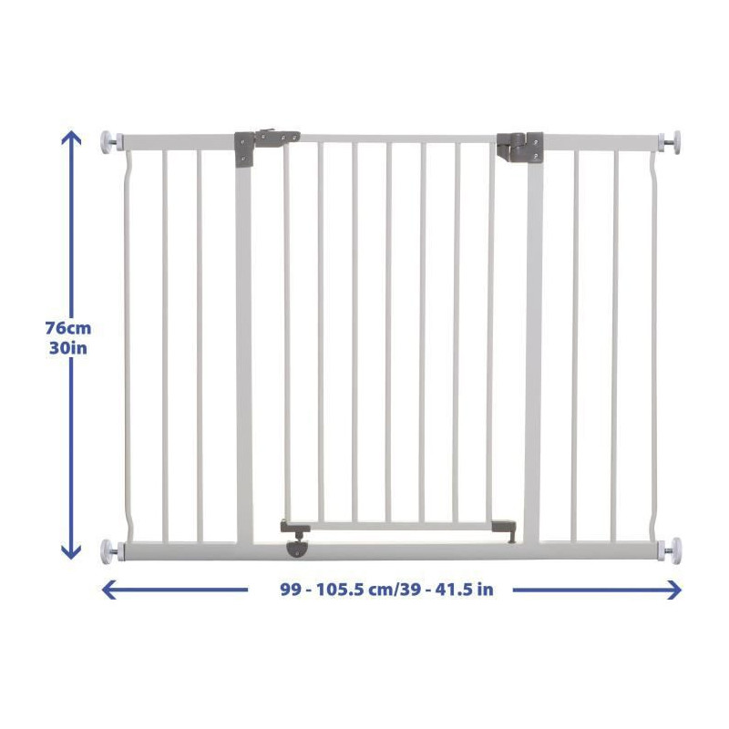 DREAMBABY Barriere de securite Extra large LIBERTY - Par pression - L 99/105,5 x H 75 cm - Blanche