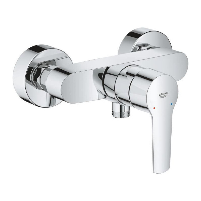 GROHE Mitigeur monocommande Douche Start, montage mural, robinet a raccord filete 1/2, rosaces incluses, chrome, 23205002