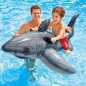 INTEX Bouee gonflable Grand Requin Blanc a Chevaucher Jeux de piscine 173 * 107 cm