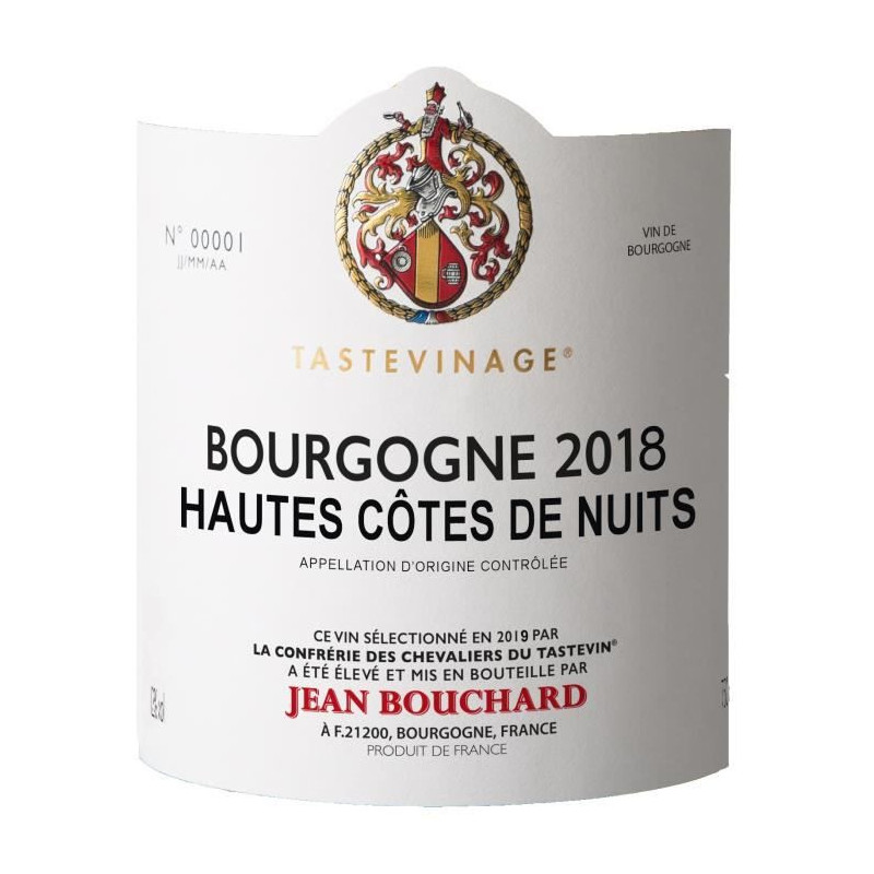 Jean Bouchard Tastevine 2018 Bourgogne Hautes-Cotes de Nuits - Vin blanc de Bourgogne