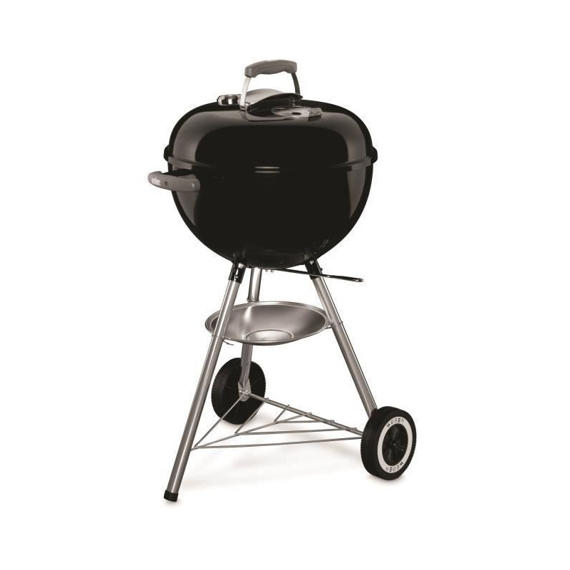 WEBER Barbecue charbon Classic Kettle 47 cm thermometre Charcoal Grill - Avec systeme de nettoyage one touch Noir