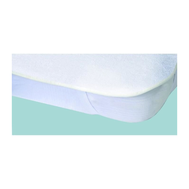 Protege-matelas Alese impermeable Elasretane eponge bouclette 100% coton 80x190 cm blanc