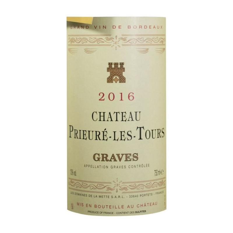 Chateau Prieure Les Tours 2016 Graves - Vin rouge de Bordeaux