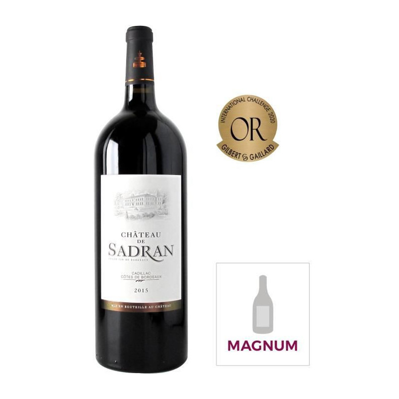 Magnum Chateau de Sadran 2015 Cadillac Cotes de Bordeaux - Vin rouge de Bordeaux