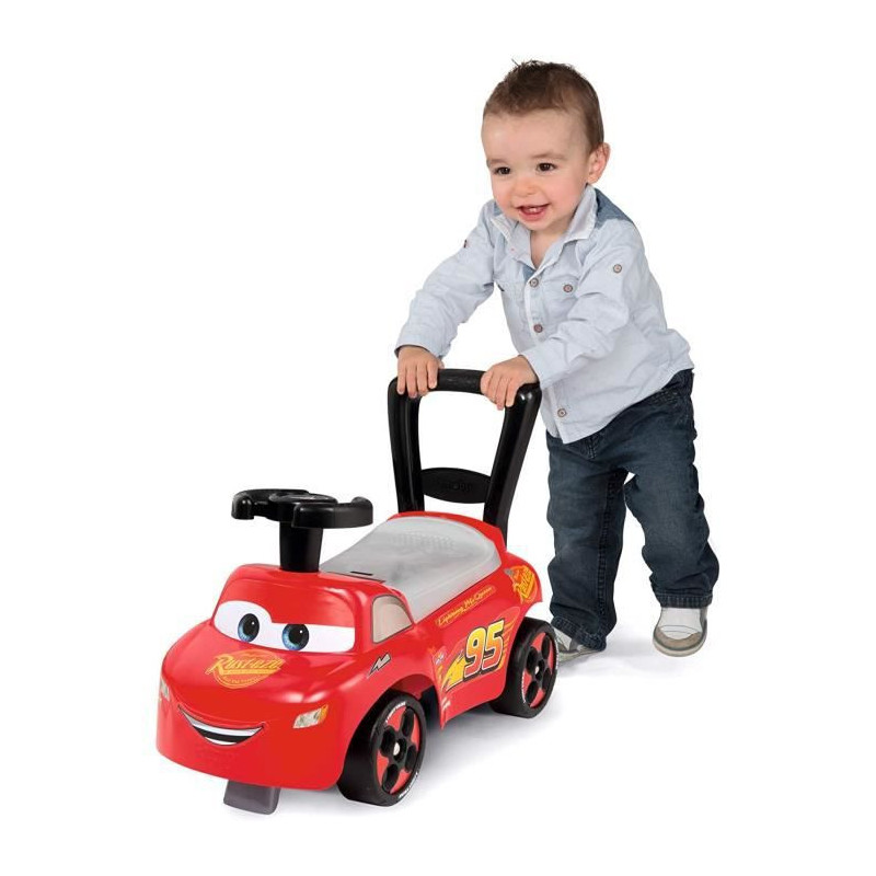 Smoby - Cars - Porteur Auto - Fonction Trotteur - Volant Directionnel - Pour Enfant Des 10 Mois - Coffre a Jouets - 720534