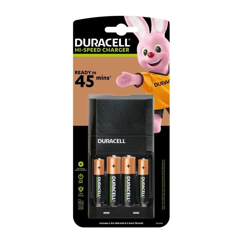 DURACELL Chargeur Piles Rechargeables Rapide 45 minutes