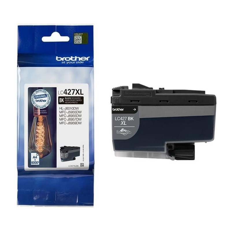 Cartouche dencre LC427XLBK - BROTHER - Noir - 6000 pages - Pour Brother MFC-J6955DW, MFC-J6957DW, MFC-J5955DW et HL-J6010DW