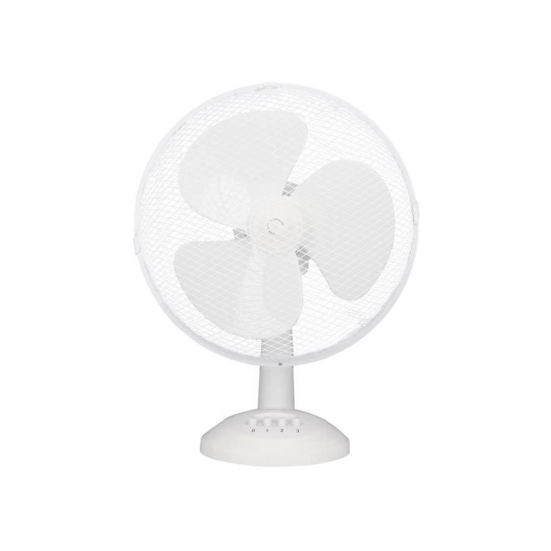 Ventilateur de table OCEANIC - 40W - Diametre 30 cm - 3 vitesses - Oscillant - Blanc