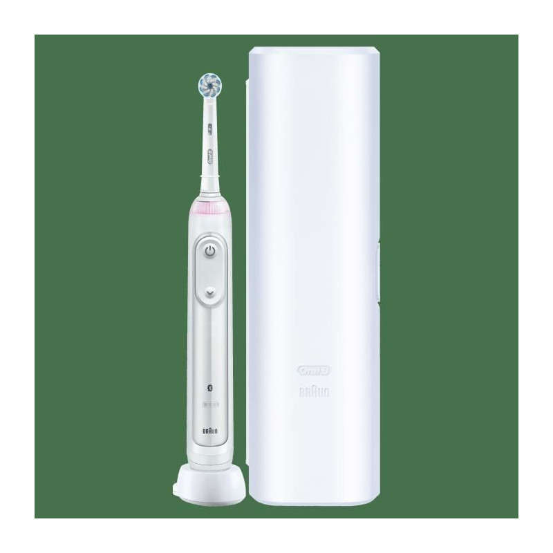 Brosse a dents electrique ORAL-B Smart Sensitive Rechargeable 1 Manche Connecte Bluetooth, 1 Brossette, 1 Etui de Voyage Offert