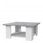 PILVI Table basse - Blanc et beton gris clair - L 67 x P 67 x H 31 cm