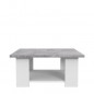 PILVI Table basse - Blanc et beton gris clair - L 67 x P 67 x H 31 cm