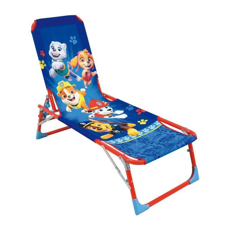 FUN HOUSE PATPATROUILLE Chaise longue transat - Pliable - 112 x 40 x 40 cm - Pour enfant
