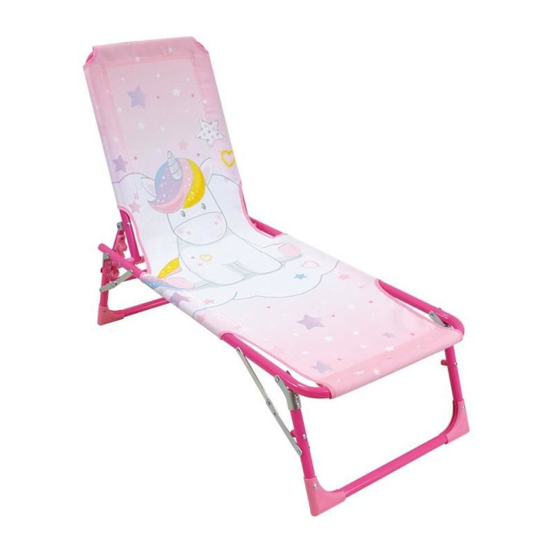 FUN HOUSE Licorne Chaise longue transat - Pliable - 112 x 40 x 40 cm - Pour enfant
