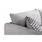 HEXAGONE - DAREN Canape Fixe 3 places - Tissu Gris Clair avec 2 Coussins Deco Bi-face - L 207 x P 90 x H 88 cm