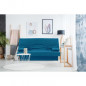 DREAM Banquette clic clac 3 places - Tissu bleu canard - Slyle contemporain - L 190 x P92 cm