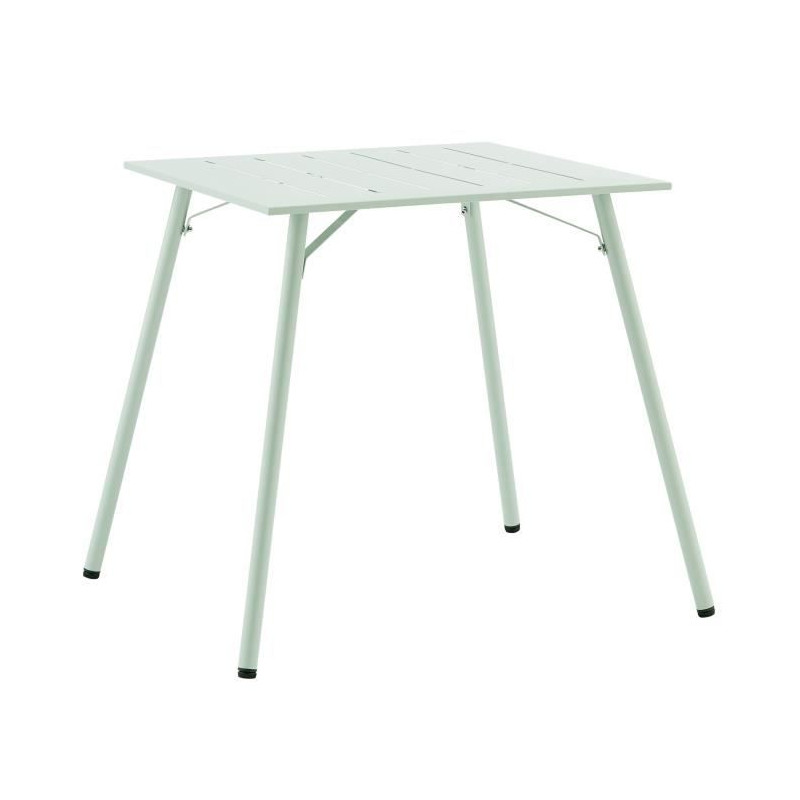 Table de jardin carre - 70 cm - Acier - Vert Celadon