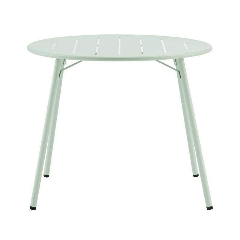 Table de jardin ronde - 90 cm - Vert Celadon - Acier