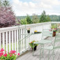 Table de balcon rabattable en Acier - 60 x 78 x 86-101 cm - Vert