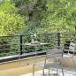 Table de jardin - Table de balcon rabattable - Pliante - Gris - En acier - 1 personne - 60 x 78 x 86-101 cm