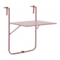 Table de balcon rabattable - En acier - Rose - 60 x 78 x 86-101 cm