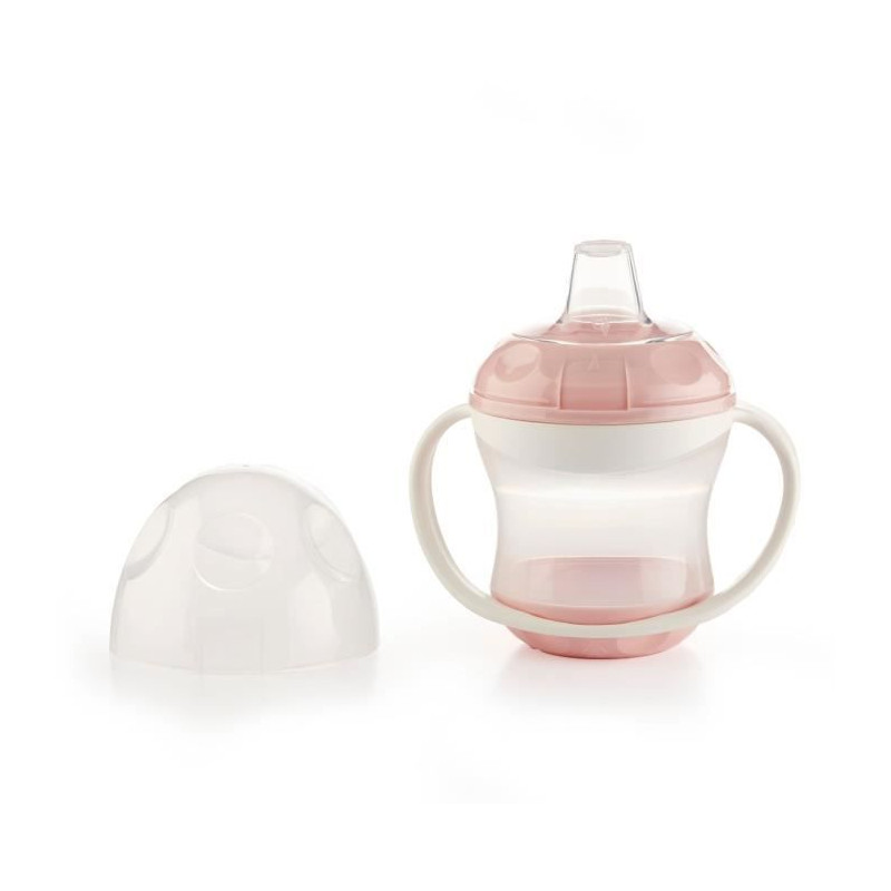 THERMOBABY Tasse anti-fuites + couv - Rose poudre
