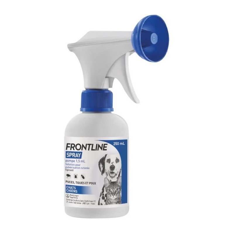 FRONTLINE Spray antiparasitaire - Anti-puces et anti-tiques - 500 ml