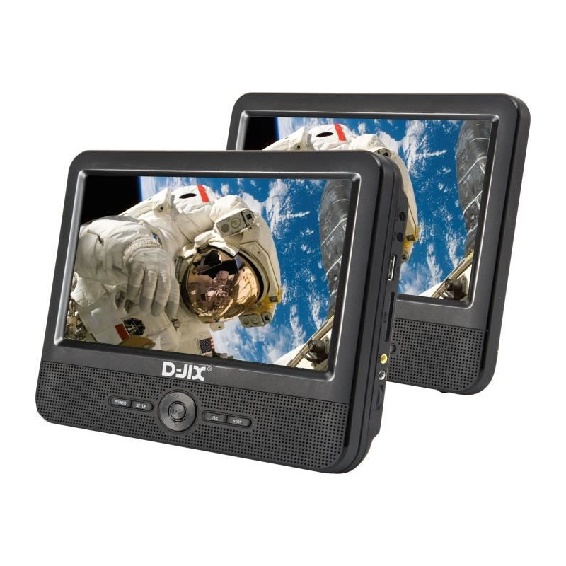 Lecteur DVD portable DJIX PVS906-50SM 9 - Double ecran - Autonomie 2h - Noir