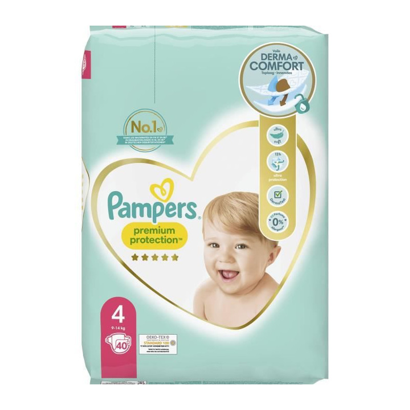 PAMPERS Premium Protection Taille 4 - 40 Couches