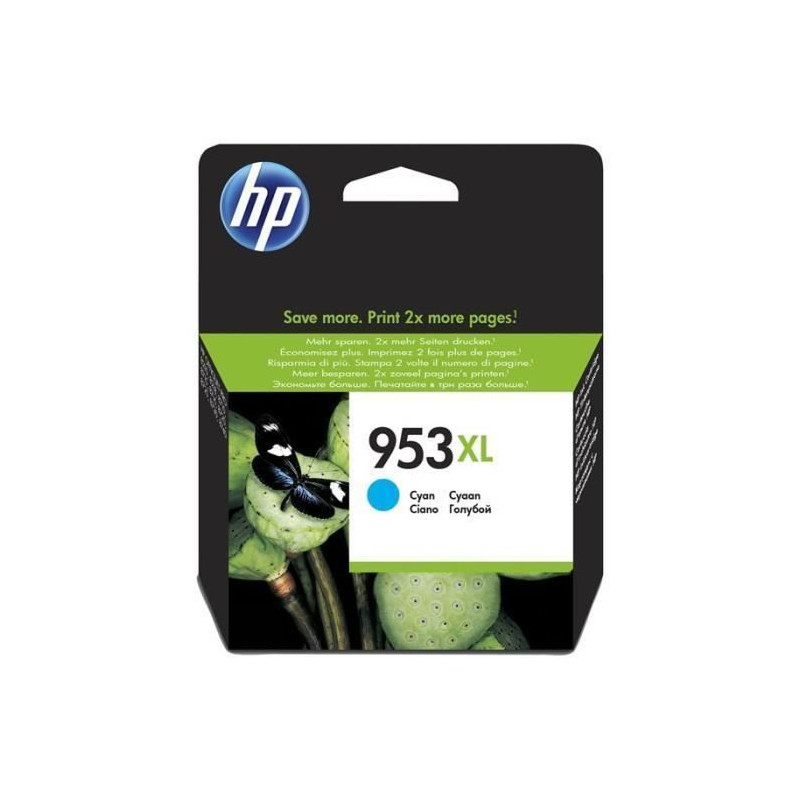 HP 953XL cartouche dencre cyan grande capacite authentique pour HP OfficeJet Pro 8710/8715/8720 F6U16AE