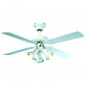 FARELEK - MALDIVES O 107 cm - Ventilateur de plafond reversible, 4 pales laquees blanc + eclairage 3 spots 60 watts E14 - 112615