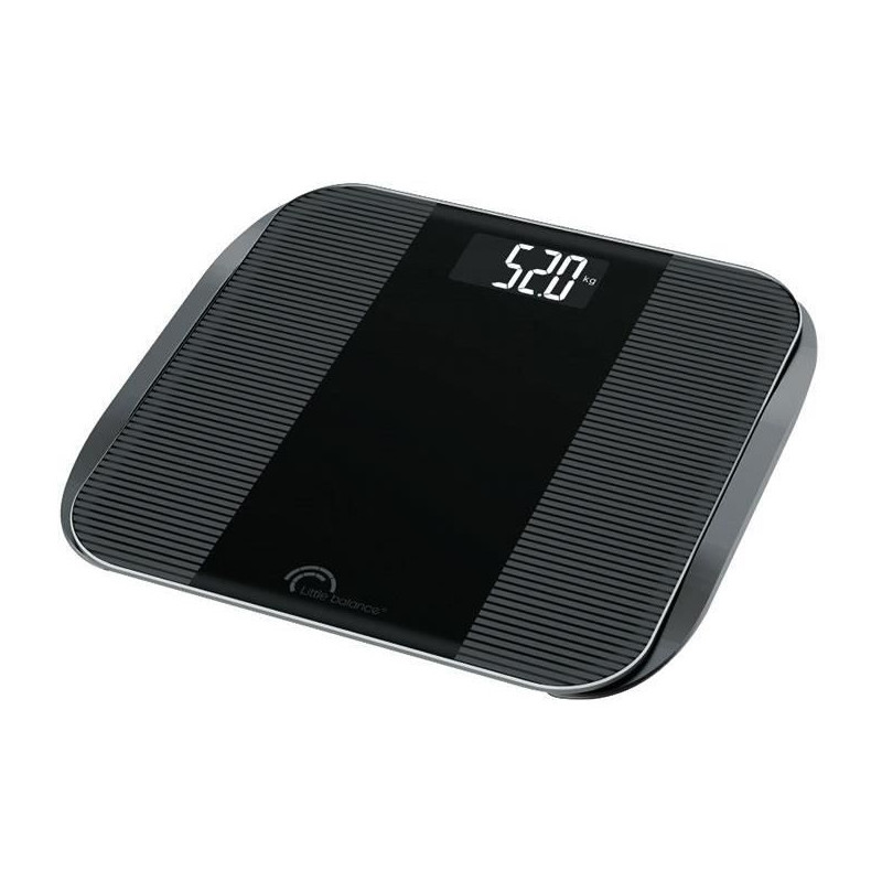 LITTLE BALANCE Pese-personne Slim Wave LCD - 180 kg / 100 g - Noir brillant