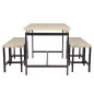 VENUS Set Table + 4 tabourets - Imitation bois - L 110 x P 70 x H 75 cm