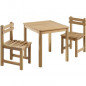 Ensemble repas de jardin pour enfant - table carree 65x65cm et 2 chaises - En bois - Pour enfant