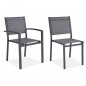 Ensemble repas de jardin 6 a 8 personnes - Table aluminium extensible 180-240 cm + 6 chaises aluminium et assise textilene - Gri