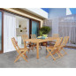 Ensemble de jardin en eucalyptus FSC - 1 table et 6 chaises pliantes - 160x90x74cm