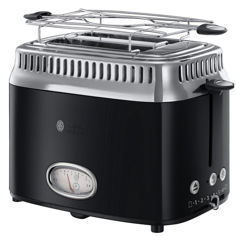 Russell Hobbs Retro 21681-56 Classic - Grille-pain - 2 tranche - 2 Emplacements - Noir ultra brillant
