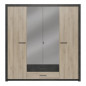 COLORADO Armoire 4 portes - Decor Chene Kronberg - L 198 x H 203,1 x 56,6 cm