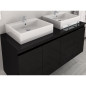 CINA Ensemble salle de bain double vasque L 120 cm - Noir laque