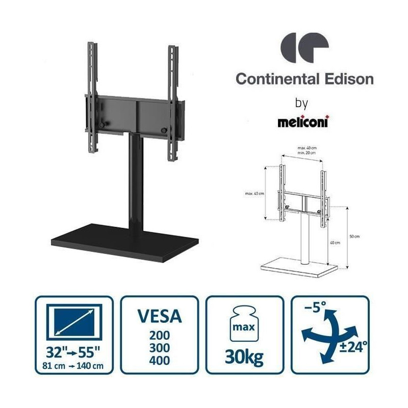 Continental Edison Support TV Pied Central 32 a 55