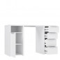 BILBAO Bureau 1 porte 4 tiroirs - Decor papier blanc - L 125 x P 50 x H 75 cm