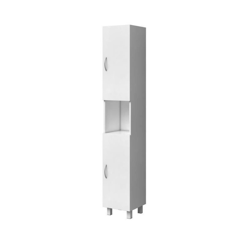 ESSENTIEL - Colonne de salle de bain 2 portes - Blanc - L 30 cm