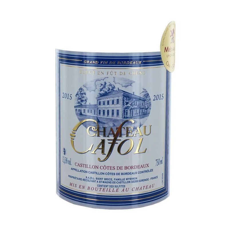 Chateau Cafol 2015 Castillon Cotes de Bordeaux - Vin rouge de Bordeaux - Bio